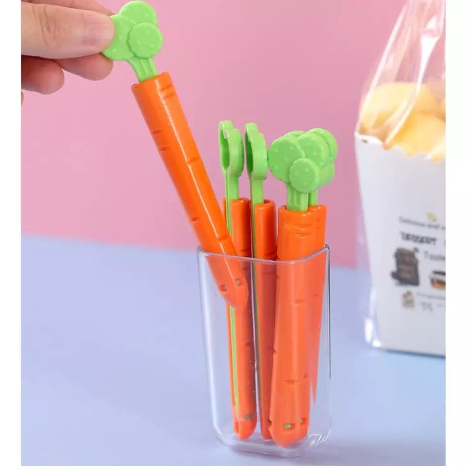 Set Of 5 Carrot Shaped Food Snack Bag Sealing Clip, Carrot Shaped Refrigerator Food Storage Clamps, Leisure Food Plastic Sealing Clip Set Of 5 Carrot Shaped Food Snack Bag Sealing Clip, Carrot Shaped Refrigerator Food Storage Clamps, Leisure Food Plastic Sealing Clip